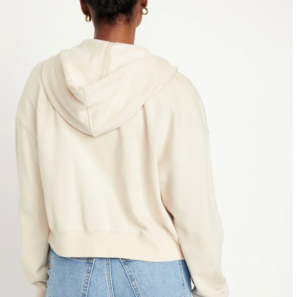 NWT OLD NAVY Fleece Full-Zip Hoodie Color: Wish Bone - Picture 3 of 6